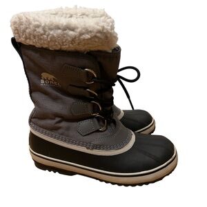 Sorel Carnival Winter Snow Duck Boots Women’s Size 5.5 Gray Nylon Waterproof